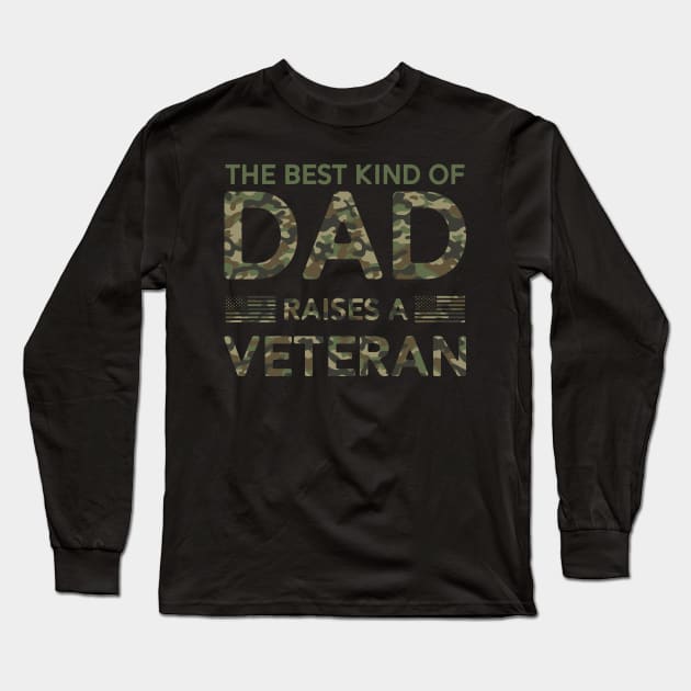 Veteran Dad Soldier Military Camouflage Fathers Day Long Sleeve T-Shirt by mrsmitful01